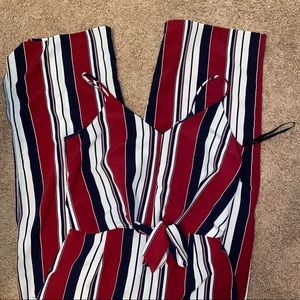 Red white and Navy Romper